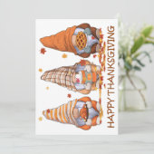 Carte de vacances Gnomes de Thanksgiving (Debout devant)