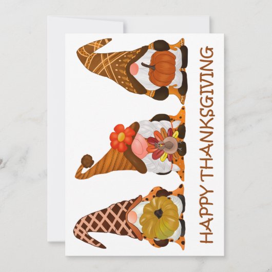 Carte de vacances Gnomes de Thanksgiving (Devant)