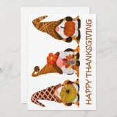 Carte de vacances Gnomes de Thanksgiving (Devant / Derrière)