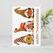 Carte de vacances Gnomes de Thanksgiving (Debout devant)