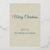 Carte de vacances Gold Blue Vintage Christmas Tree (Verso)