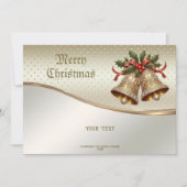 Carte de vacances Gold Christmas Bells (Devant)