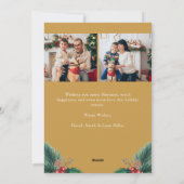 Carte de vacances Gold Christmas Photo Collage (Dos)