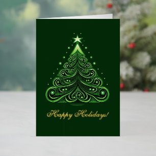 Carte de vacances Gold Foil Christmas Tree