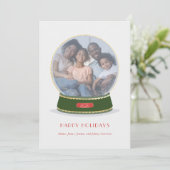 Carte de vacances Gold Glimmer Snow Globe (Debout devant)