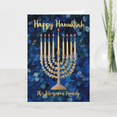 Carte de vacances Gold Menorah Hanoukka (Devant)