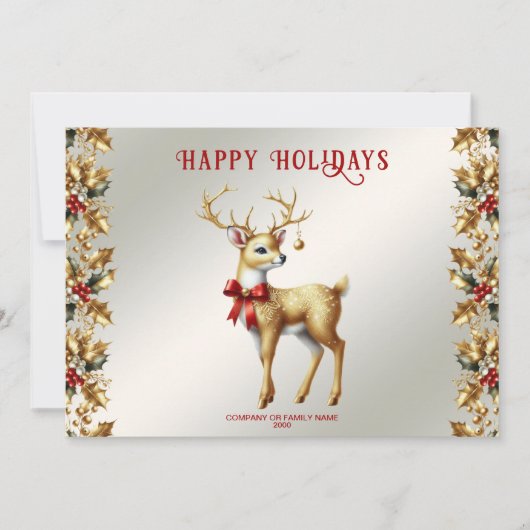 Carte de vacances Gold Reindeer (Devant)