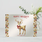 Carte de vacances Gold Reindeer (Debout devant)