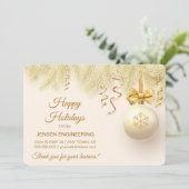 Carte de vacances Gold Ribbon Corporate Merci (Debout devant)