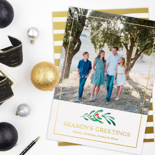 Carte de vacances Gold Season’s Greeting Photo Foi