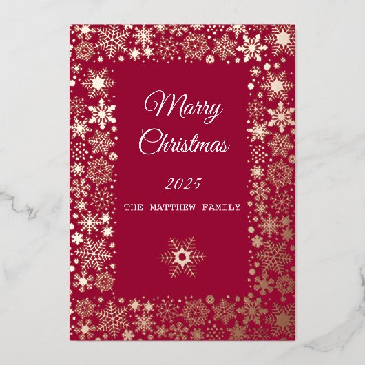 Carte de vacances Gold Snowflake (Recto)