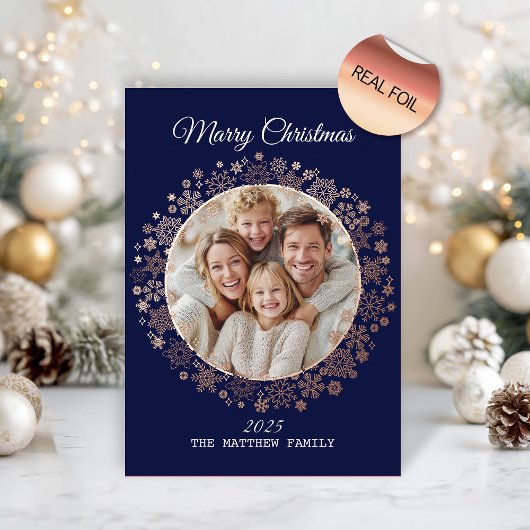 Carte de vacances Gold Snowflake