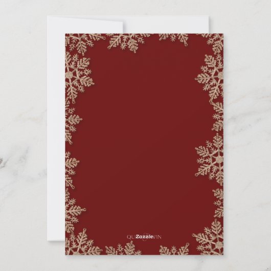 Carte de vacances Golden Parties scintillant Snowf (Dos)