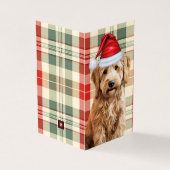 Carte de vacances Goldendoodle Chien Rouge et Vert (Outside)