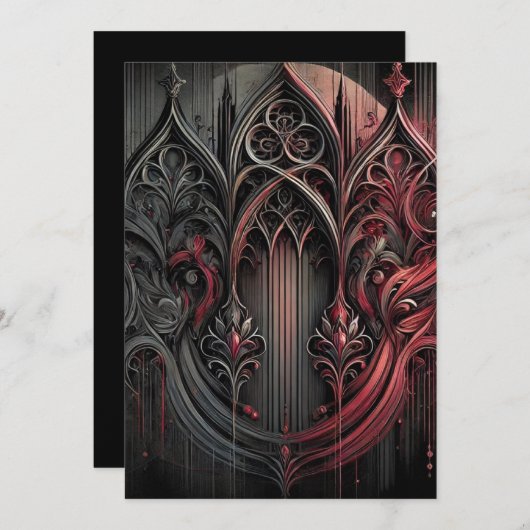 Carte de vacances Gothique Elegance Flat (Devant / Derrière)
