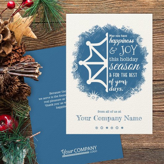 Carte de vacances Grayy Blue Snowflake Business