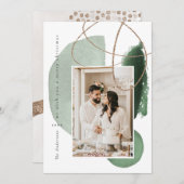 Carte de vacances Green Boho moderne géométrique (Devant / Derrière)