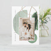 Carte de vacances Green Boho moderne géométrique (Debout devant)
