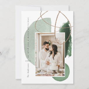 Carte de vacances Green Boho moderne géométrique