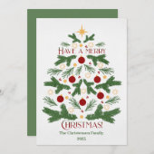 Carte de vacances Green Christmas Tree (Devant / Derrière)