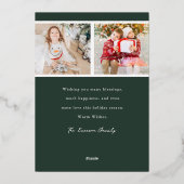 Carte de vacances Green Gold Foil (Verso)