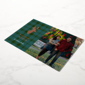 Carte de vacances Green Plaid et Rose Gold Deer Fo (Rotation)