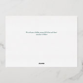 Carte de vacances Green Plaid et Rose Gold Deer Fo (Verso)