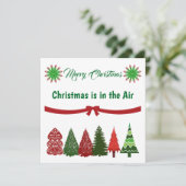 Carte de vacances Green & Red Merry Christmas Tree (Debout devant)