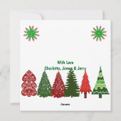 Carte de vacances Green & Red Merry Christmas Tree (Dos)