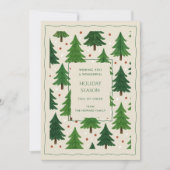 Carte de vacances Green Red Whimsical Pine Trees (Devant)