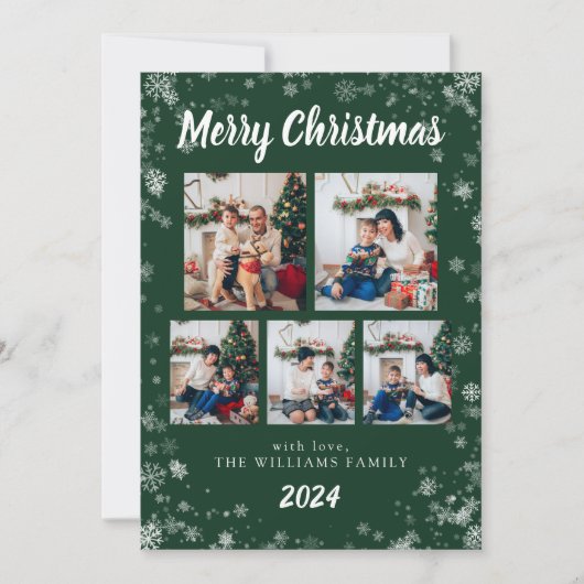 Carte de vacances Green Snow Flake (Devant)