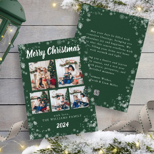 Carte de vacances Green Snow Flake