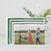 Carte de vacances Green Watercolor Stries (Debout devant)