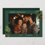 Carte de vacances Greenery Flat avec photo (Devant / Derrière)