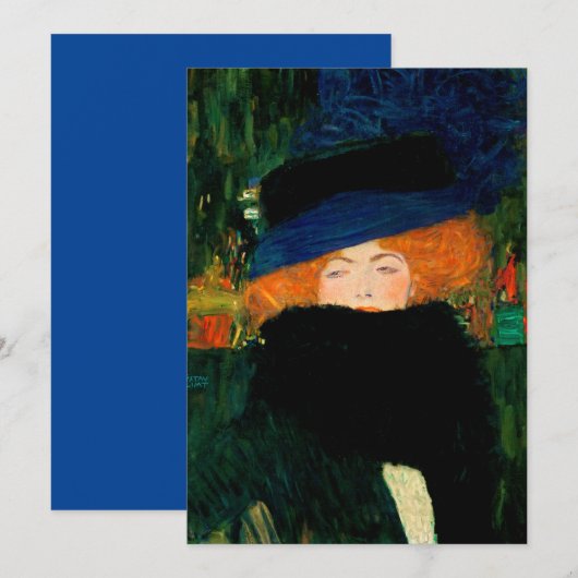 Carte de vacances Gustav Klimt "Lady with Casquett (Devant / Derrière)