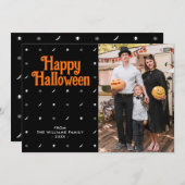 Carte de vacances Halloween Black Photo (Devant / Derrière)