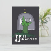 Carte de vacances Halloween Gravestone éffrayante (Debout devant)