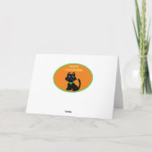 CARTE DE VACANCES HALLOWEEN NIECE CHAT NOIR ORANGE (Dos)