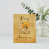 Carte de vacances Halloween Sorcière Vintage (Debout devant)