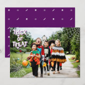 Carte de vacances Halloween Trick Or Treat Photo (Devant / Derrière)