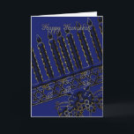 Carte de vacances hanoukka avec bougies en bleu<br><div class="desc">Carte de vacances hanoukka avec bougies en bleu et or</div>