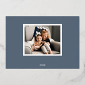 Carte de vacances Hanoukka Blue Modern Frame Foil (Verso)