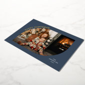 Carte de vacances Hanoukka Blue Modern Frame Foil (Rotation)