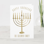 Carte de vacances Hanoukka Menorah (Devant)