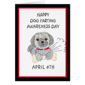Carte de vacances Happy Dog Farting Awareness (Devant)