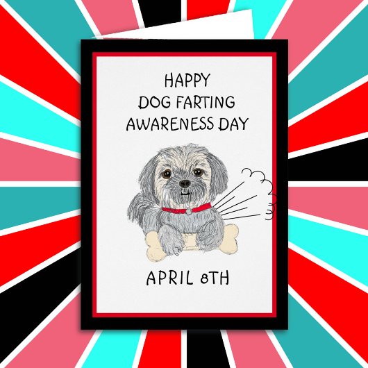 Carte de vacances Happy Dog Farting Awareness