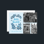 Carte de vacances Happy Hanoukka PERSONNALISÉE<br><div class="desc">J'espère que vous aimez ce design de vacances. Ajoutez vos propres photos et texte au recto en cliquant sur "Personnaliser ce modèle". Assurez-vous d'organiser vos photos sous le "groupe" qui crée la bordure blanche. Tout est réglable. Ajoutez également du texte à l'arrière et modifiez les couleurs arrière - plans. Consultez...</div>