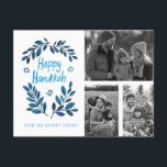 Carte de vacances Happy Hanoukka PERSONNALISÉE<br><div class="desc">J'espère que vous aimez ce design de vacances. Ajoutez vos propres photos et texte au recto en cliquant sur "Personnaliser ce modèle". Assurez-vous d'organiser vos photos sous le "groupe" qui crée la bordure blanche. Tout est réglable. Ajoutez également du texte à l'arrière et modifiez les couleurs arrière - plans. Consultez...</div>