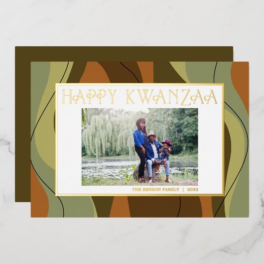 Carte de vacances Happy Kwanzaa Single Photo Foil (Recto/Verso)