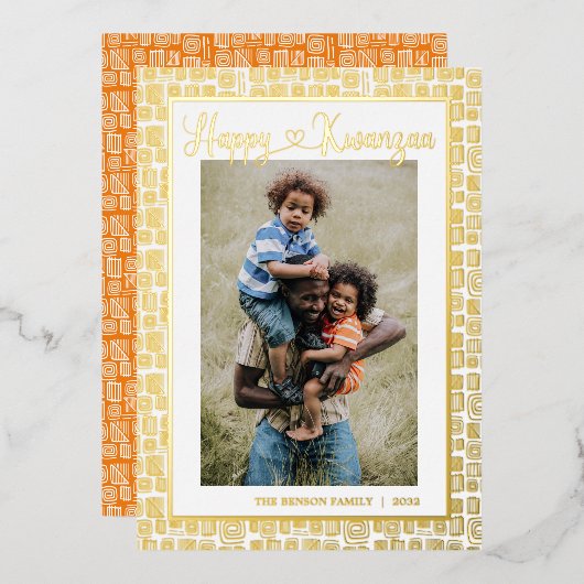 Carte de vacances Happy Kwanzaa Single Photo Foil (Recto/Verso)